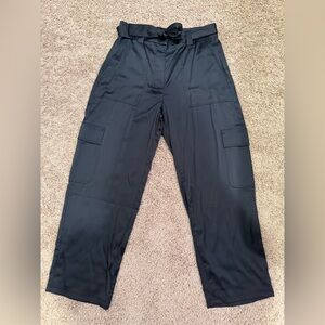 Abercrombie & Fitch Black Satin Cargo Pants